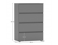 Zásuvková komoda Parmad - grafit