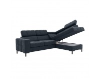 Rohová sedačka s rozkladom a úložným priestorom Pasat Roh P - tmavosivá