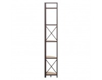 Rohový regál Pasoko - dub / čierna