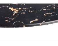 Okrúhly príručný stolík Patrizia - čierny mramor / biela