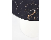Okrúhly príručný stolík Patrizia - čierny mramor / biela