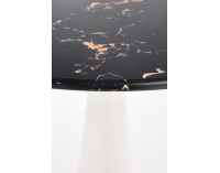 Okrúhly príručný stolík Patrizia - čierny mramor / biela