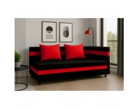 Jednolôžková posteľ (váľanda) s úložným priestorom Paulita - čierna / červená