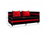 Jednolôžková posteľ (váľanda) s úložným priestorom Paulita - čierna / červená