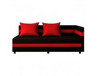 Jednolôžková posteľ (váľanda) s úložným priestorom Paulita - čierna / červená