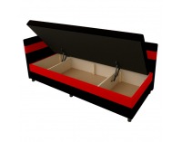 Jednolôžková posteľ (váľanda) s úložným priestorom Paulita - čierna / červená