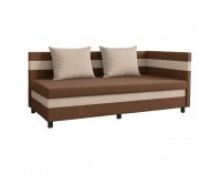 Jednolôžková posteľ (váľanda) s úložným priestorom Paulita - hnedá / béžová