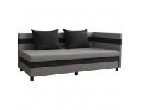 Jednolôžková posteľ (váľanda) s úložným priestorom Paulita - sivá / čierna