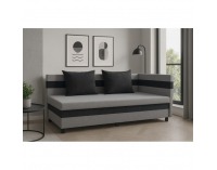 Jednolôžková posteľ (váľanda) s úložným priestorom Paulita - sivá / čierna