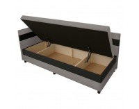 Jednolôžková posteľ (váľanda) s úložným priestorom Paulita - sivá / čierna