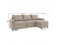 Rohová sedačka s rozkladom Paulita New L/P - béžová