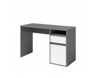 PC stôl Bili - tmavosivý grafit / biela