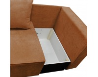 Rozkladacia pohovka s úložným priestorom Pegy - terakota