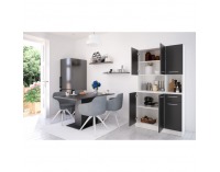 Šesťdverový kredenc Pelion New - biela / čierna