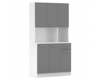 Šesťdverový kredenc Pelion New - biela / grafit