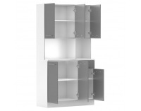 Šesťdverový kredenc Pelion New - biela / grafit