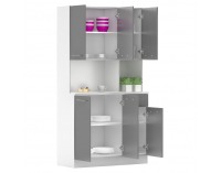 Šesťdverový kredenc Pelion New - biela / grafit