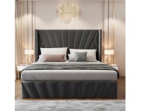 Čalúnená manželská posteľ s roštom Penelope 180 - tmavosivá (Velvet)