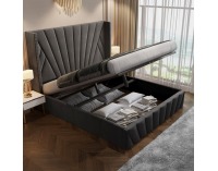 Čalúnená manželská posteľ s roštom Penelope 180 - tmavosivá (Velvet)