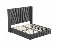 Čalúnená manželská posteľ s roštom Penelope 180 - tmavosivá (Velvet)