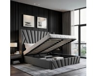 Čalúnená manželská posteľ s roštom Penelope 180 - tmavosivá (Velvet)