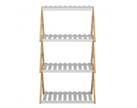 Policový regál Peoria Typ 3 - bambus / biela