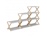 Policový regál Peoria Typ 3 - bambus / biela