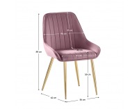 Jedálenská stolička Perlia - ružová (Velvet) / zlatá