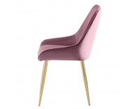 Jedálenská stolička Perlia - ružová (Velvet) / zlatá
