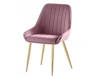 Jedálenská stolička Perlia - ružová (Velvet) / zlatá