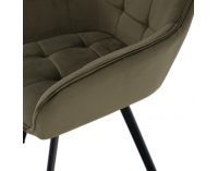 Jedálenské kreslo Petin - zelená (Velvet) / čierna
