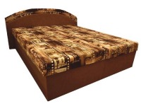 Čalúnená manželská posteľ s úložným priestorom Petra - hnedá / vzor