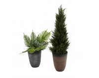 Plastový kvetináč Piedor - sivý melír