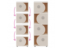 Horizontálny regál Piga 1D - kašmír / dub craft zlatý / sivá