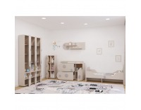 Vysoký regál Piga 1D - kašmír / dub craft zlatý / sivá