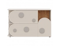 Zásuvková komoda Piga 1D2S - kašmír / dub craft zlatý / sivá