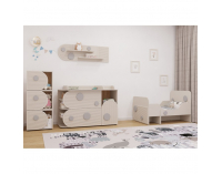 Detská postieľka s nastaviteľnou dĺžkou Piga - kašmír / sivá