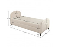 Čalúnená jednolôžková posteľ (váľanda) Pigo - béžová