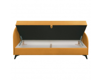 Čalúnená jednolôžková posteľ (váľanda) Pigo - horčicová