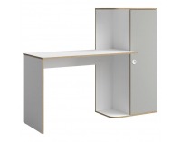 PC stolík so skrinkou Pinio 1D - biela / sivá