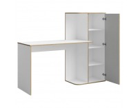 PC stolík so skrinkou Pinio 1D - biela / sivá