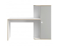 PC stolík so skrinkou Pinio 1D - biela / sivá