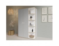 Trojdverová šatníková skriňa Pinio - biela / sivá