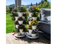 Kaskádový stohovateľný kvetináč (6 ks) Pixelt - biela