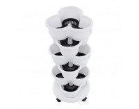 Kaskádový stohovateľný kvetináč (6 ks) Pixelt - biela