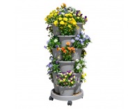 Kaskádový stohovateľný kvetináč (6 ks) Pixelt - sivá