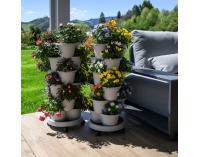 Kaskádový stohovateľný kvetináč (6 ks) Pixelt - sivá