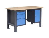 Pracovný stôl PL02L/P5P10 - grafit / modrá