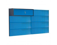 Nadstavba k pracovnému stolu so skrinkou PL03/7T/1S - grafit / modrá