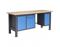 Pracovný stôl PL03L/P1P2P10 - grafit / modrá